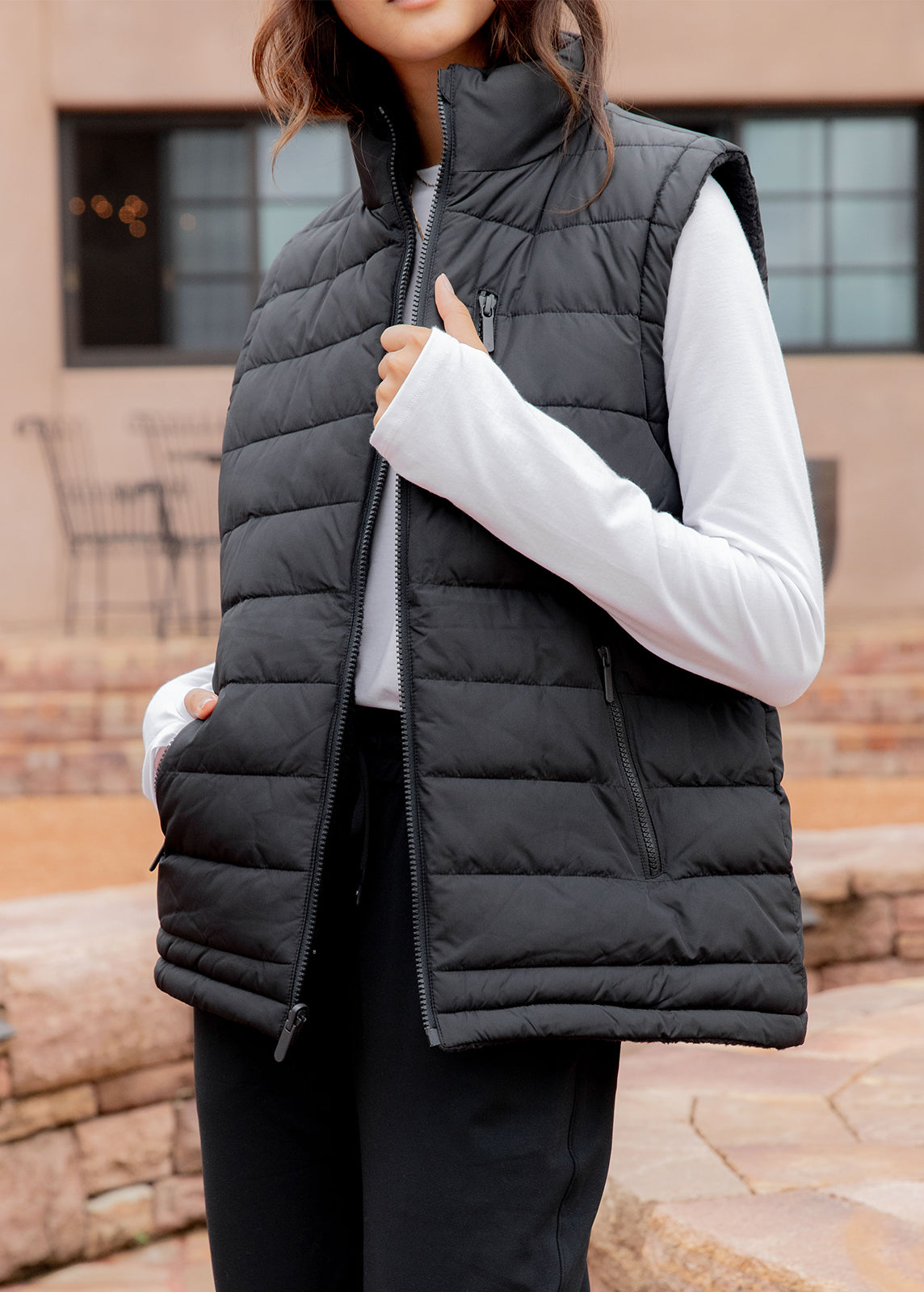 Reversible Half Time Vest in Black | Jackets