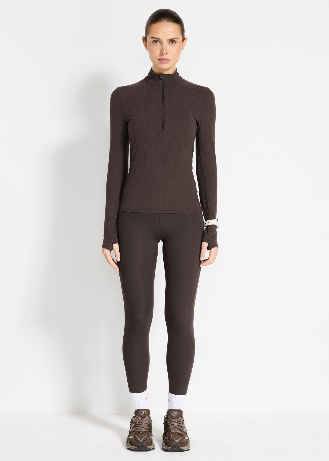 Ribbed Cardio Long Sleeve 1/2 Zip