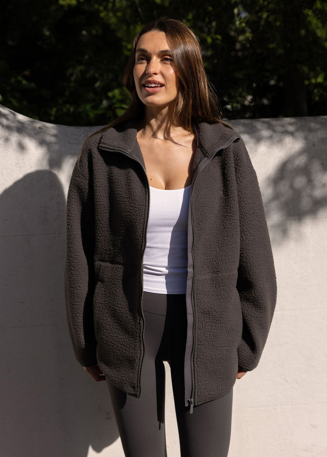 Rain or Shine Sherpa Jacket in Graphite | Women's Outerwear & Jackets