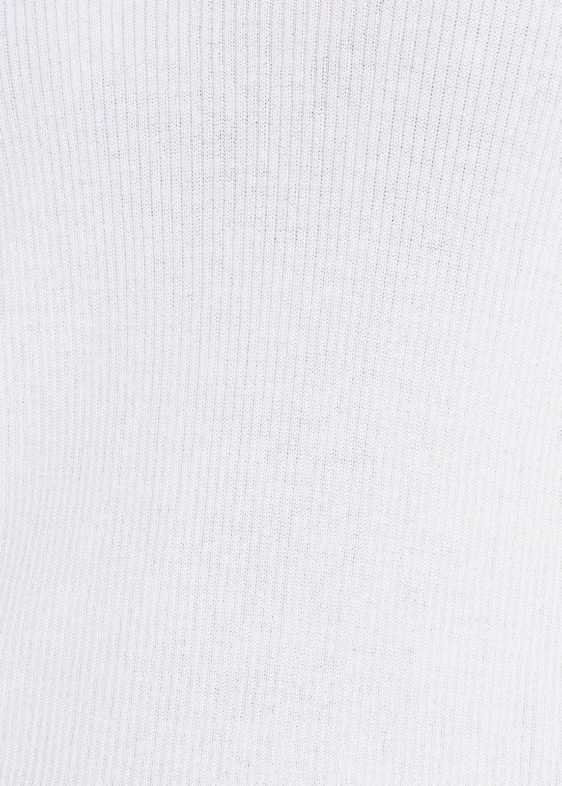 Close-up of soft white ribbed knit fabric texture showing fine vertical detailing