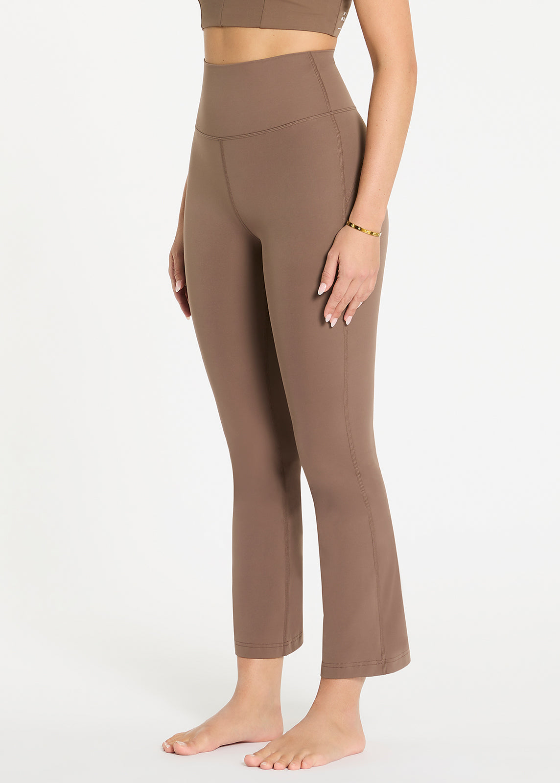 In Motion Cropped Flare Pant - Mocha