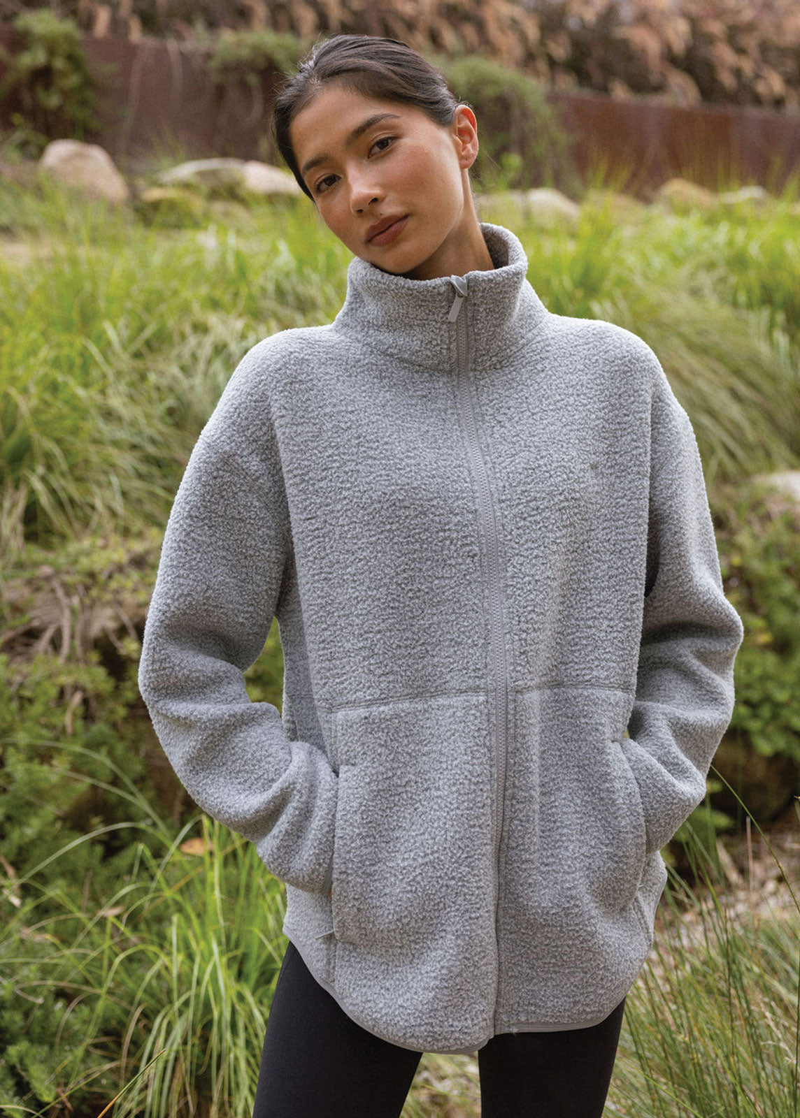 Rain or Shine Sherpa Jacket in Grey | Women's Outerwear & Jackets