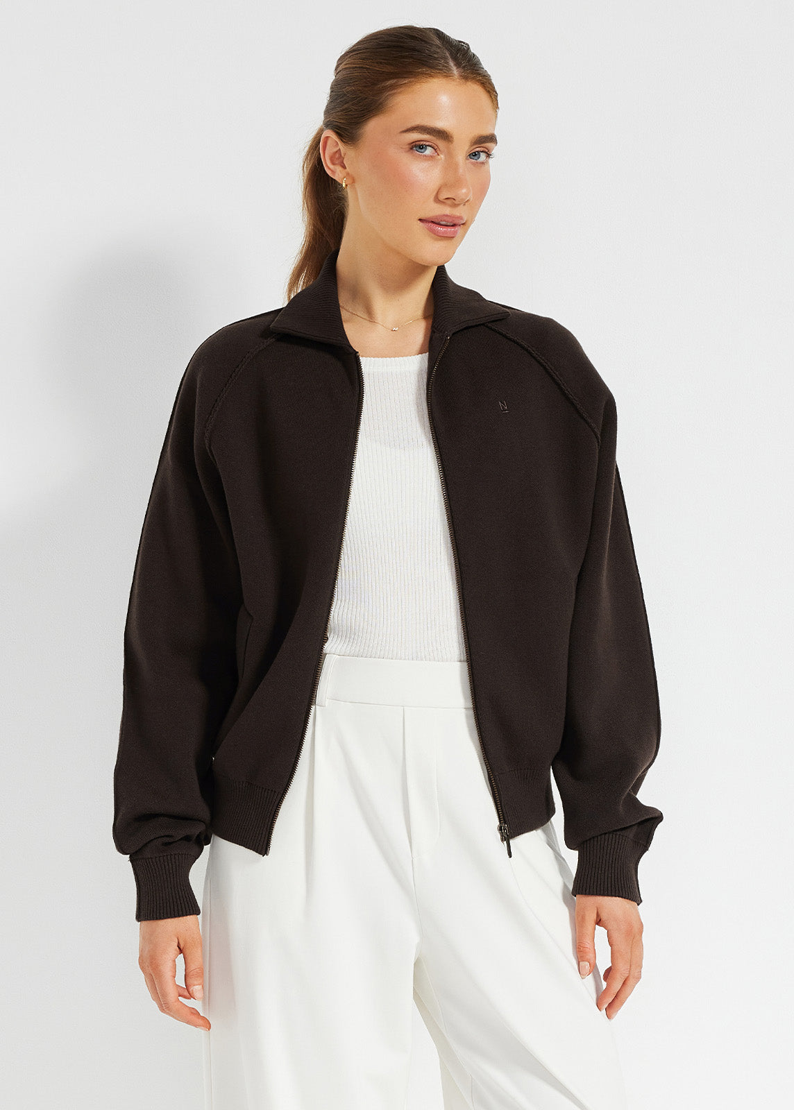Oversized Knit Bomber