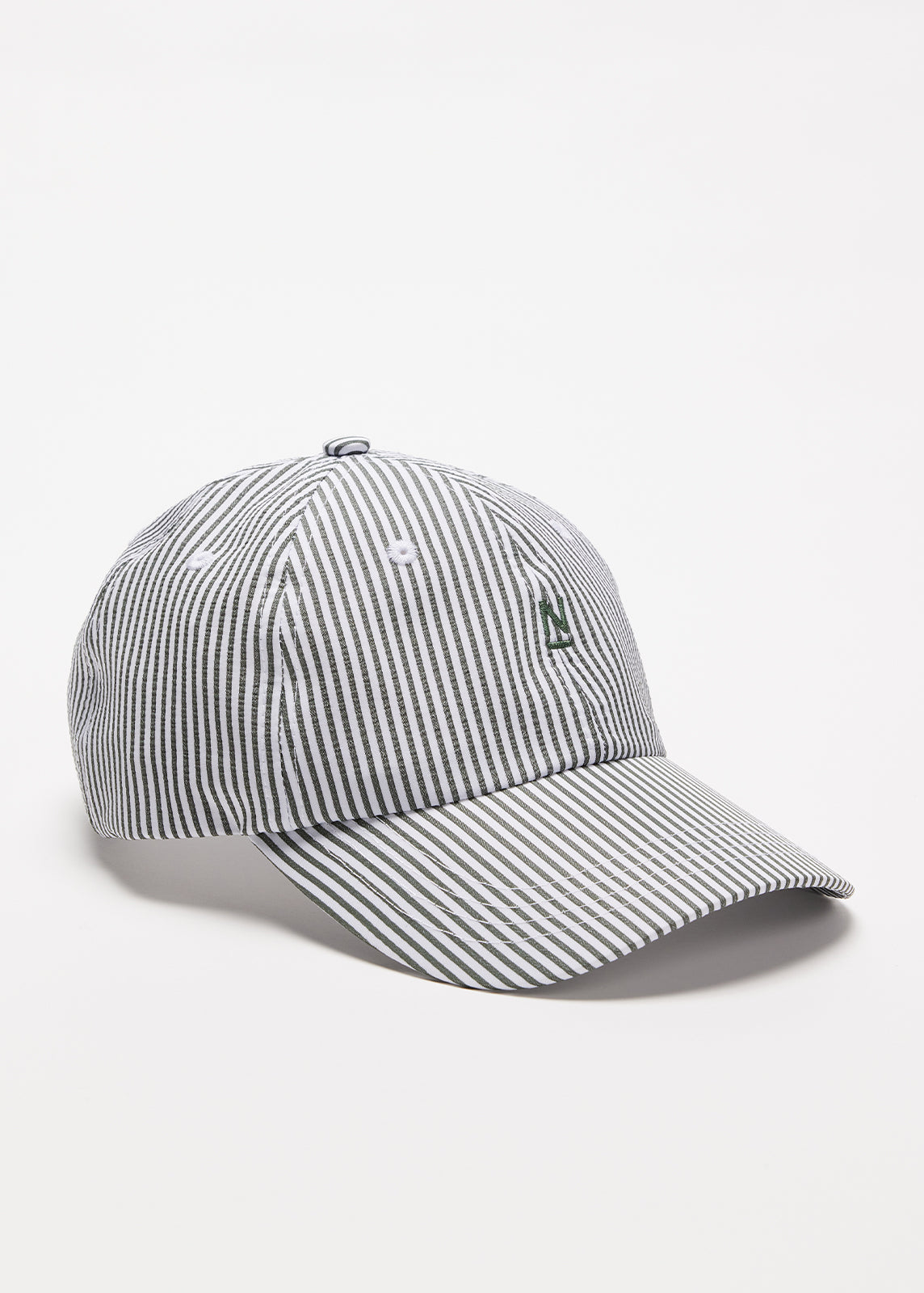 N Striped Cap in Matcha | Women's Caps