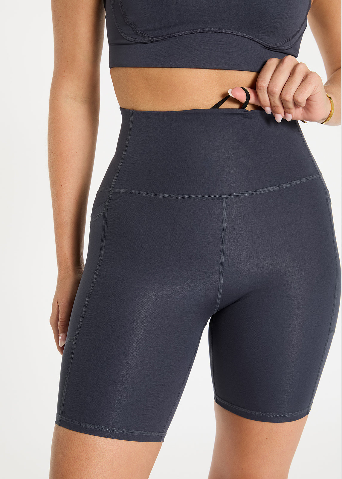 Stash & Dash Bike Short 18cm - Graphite | Nimble Activewear