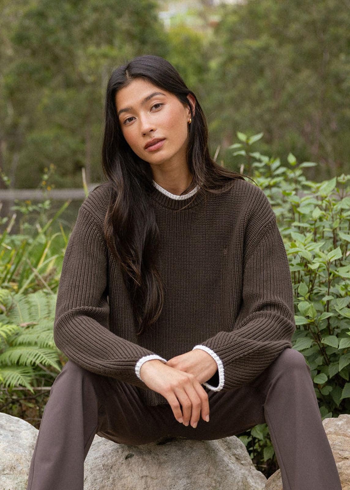 Everyday Ribbed Crew in Cream | Knitted Tops