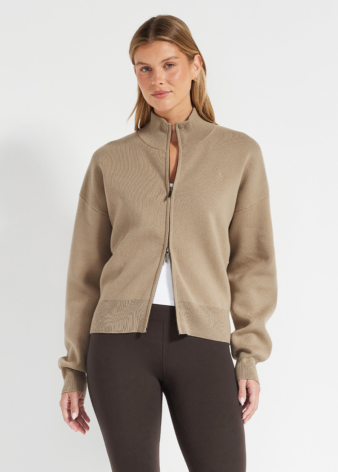 Everyday Short Cardigan in Latte | Knitwear