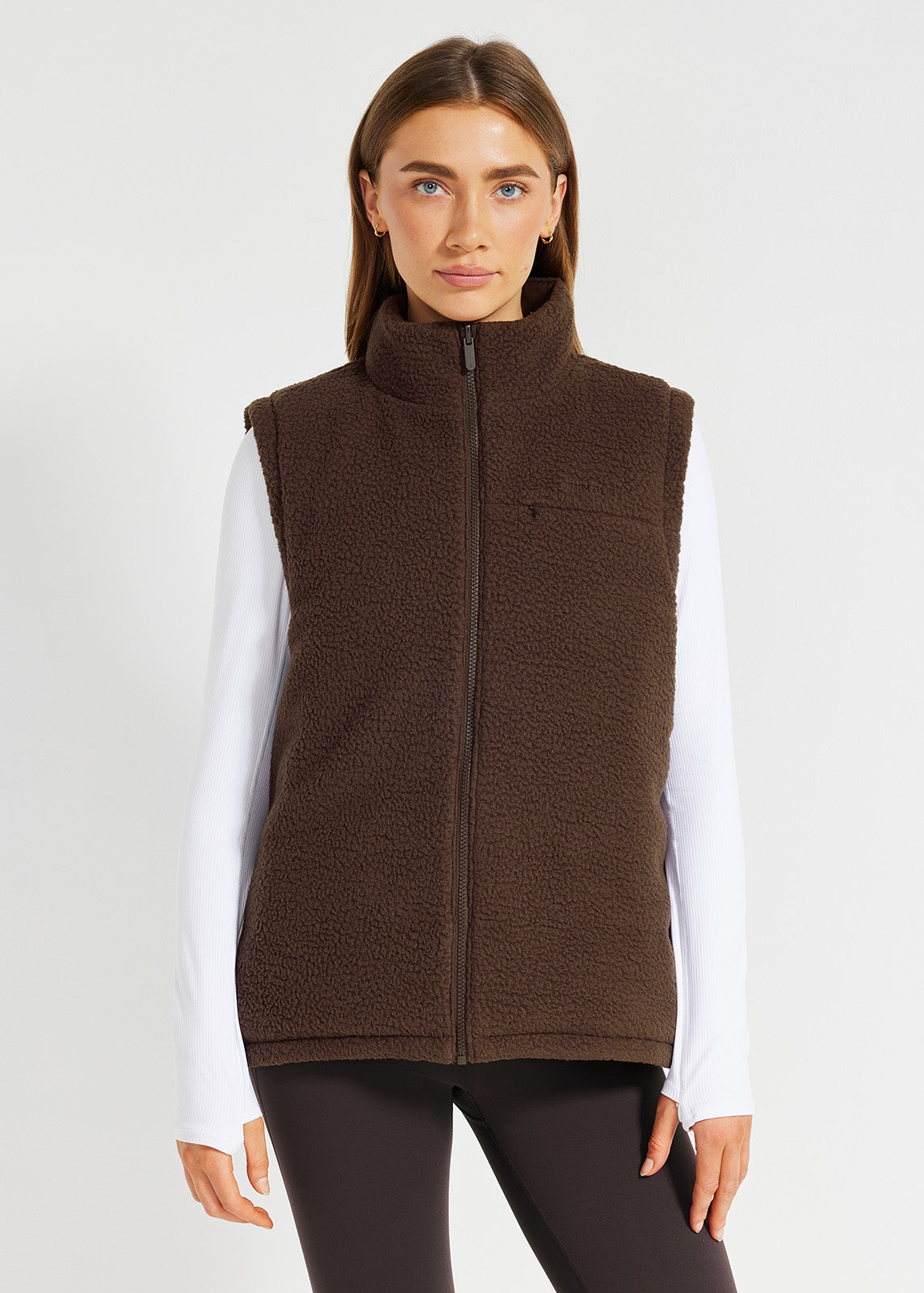 Reversible Sherpa Vest in Chocolate Brown | Women's Jackets & Vests
