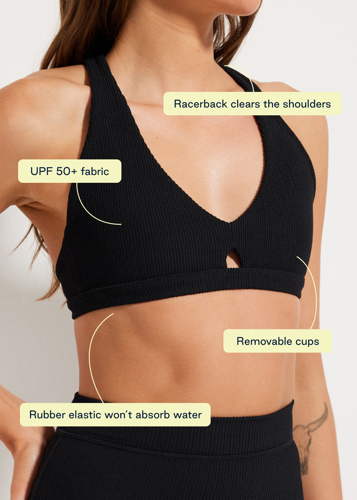 Sweat To Splash™ Crinkle Plunge Bra