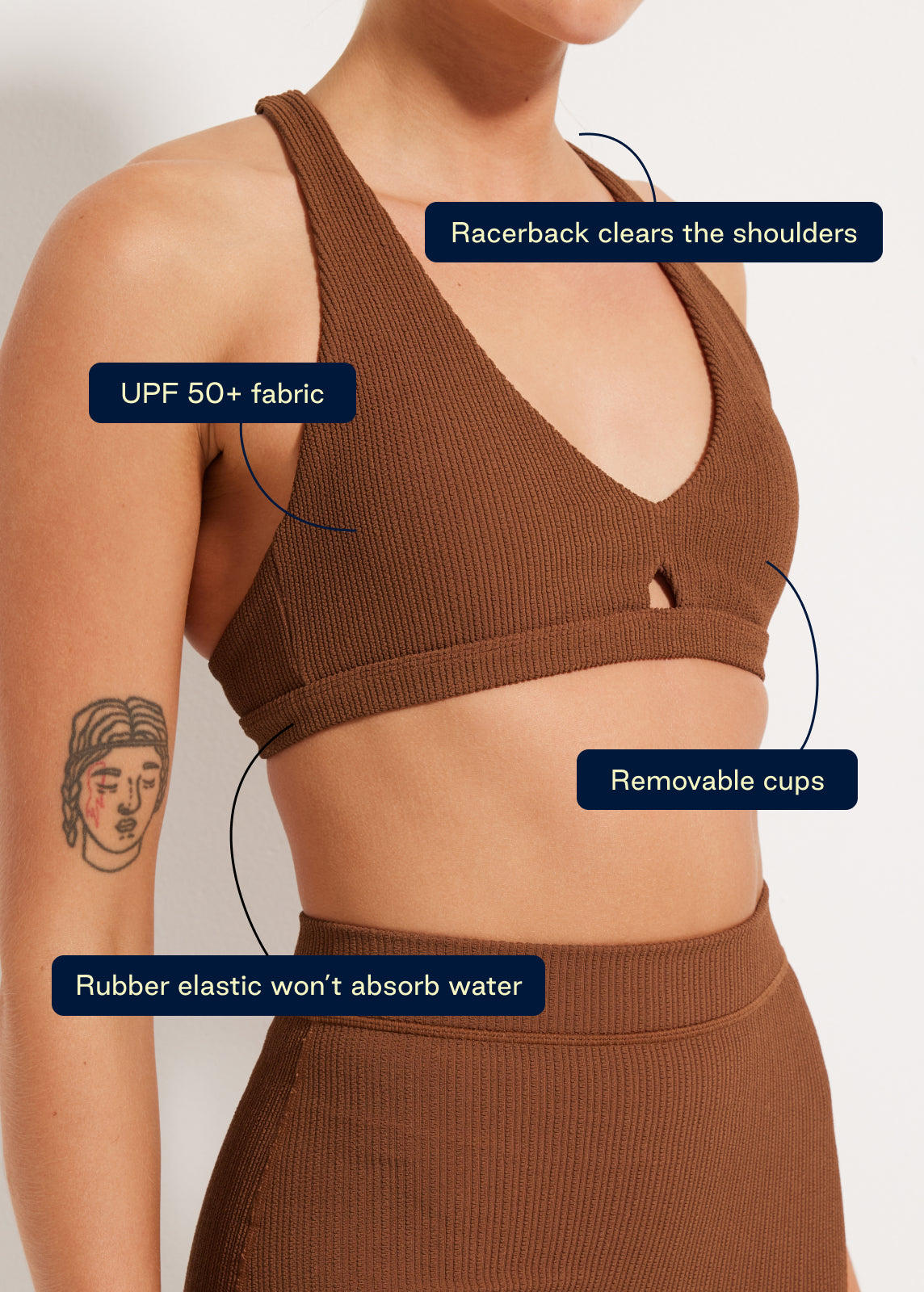 Sweat To Splash™ Crinkle Plunge Bra | Swimmable Activewear | Nimble