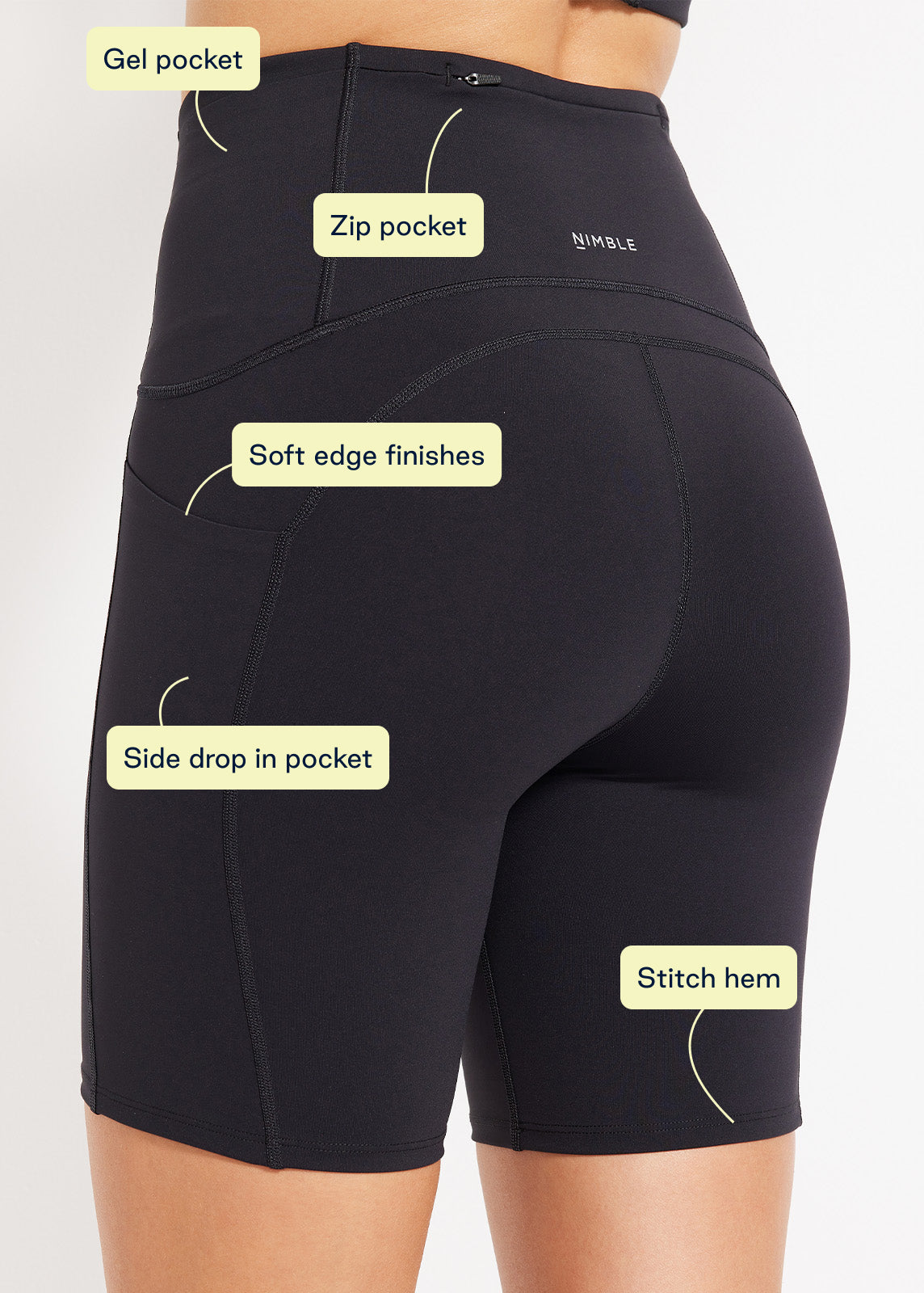 In Pace 18cm Short in Black | Women's Training & Running Shorts
