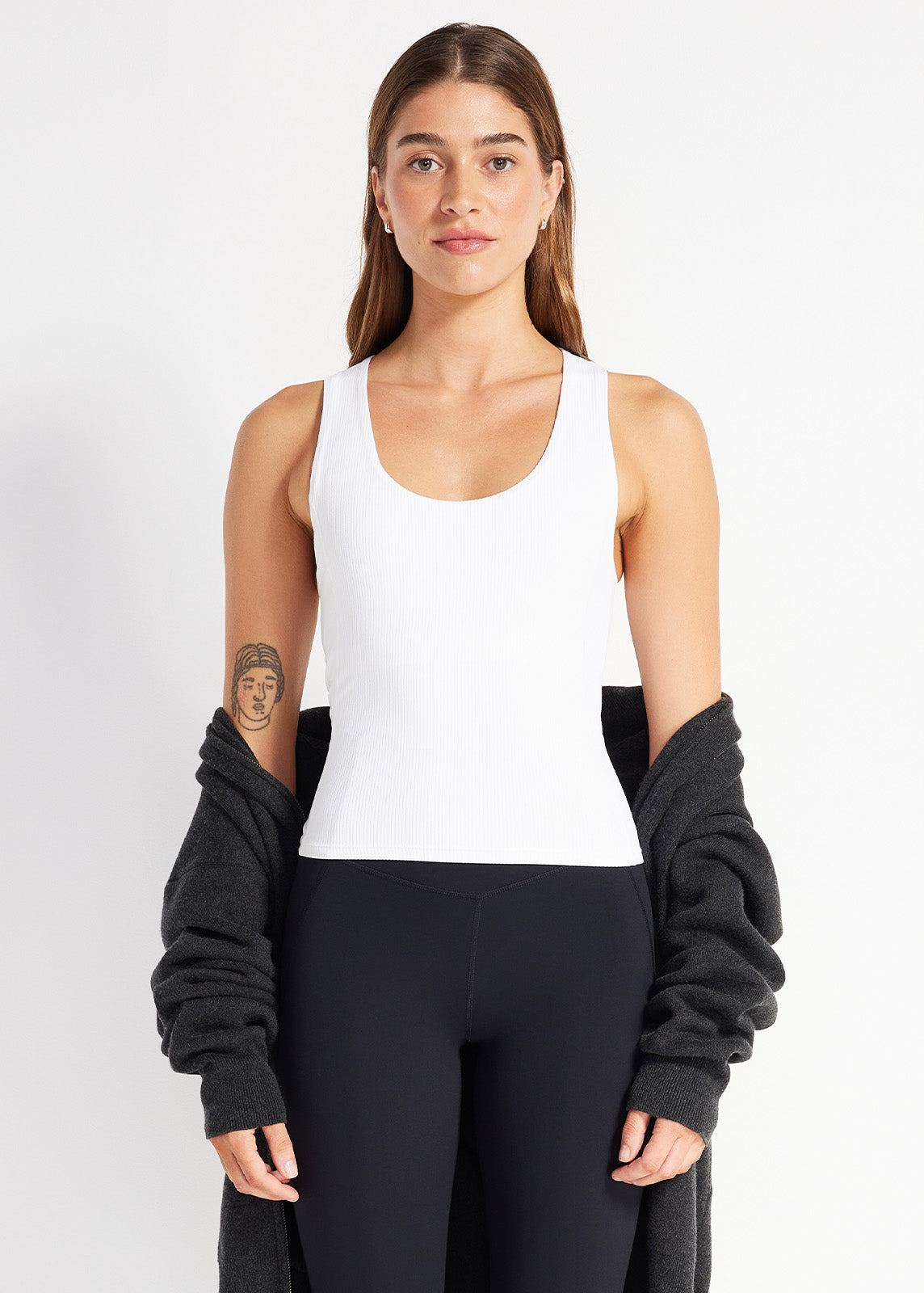 Ribbed Cardio 2-1 Scoop Tank