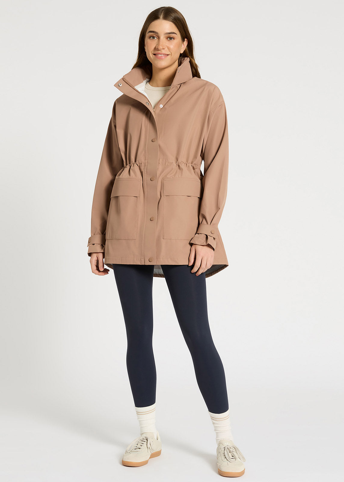 Cinch & Splash Trench in Praline | Women's Raincoats | Nimble Activewear