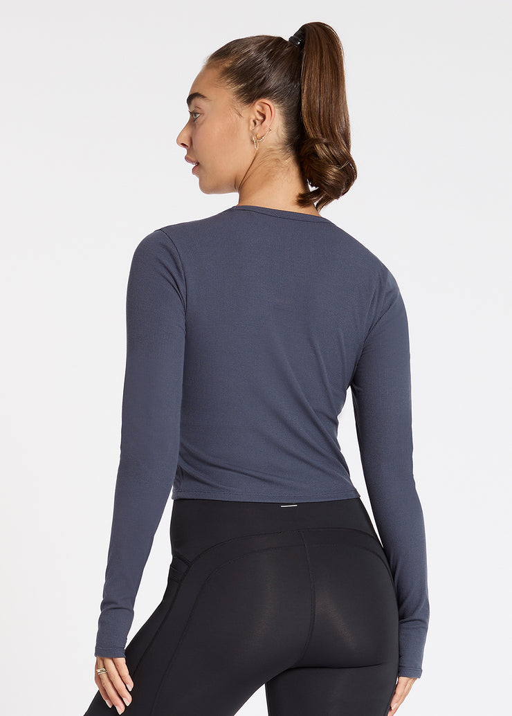 Essential Ribbed Crop LS